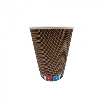 50 Stk. Coffee to go Kaffeebecher Ripple Cup 300 ml braun lila